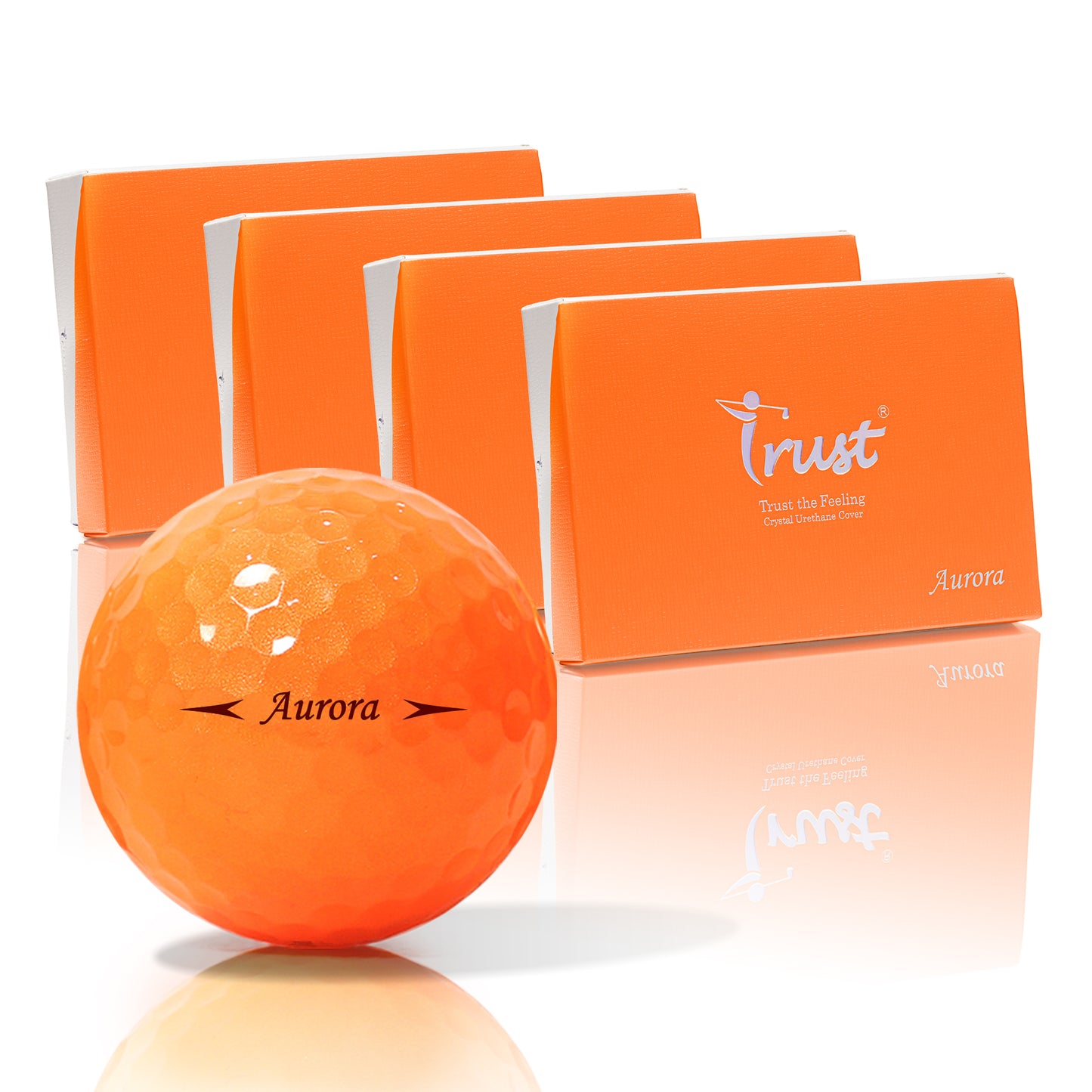 K9 Aurora Crystal Urethane Golf Ball - Bright Orange