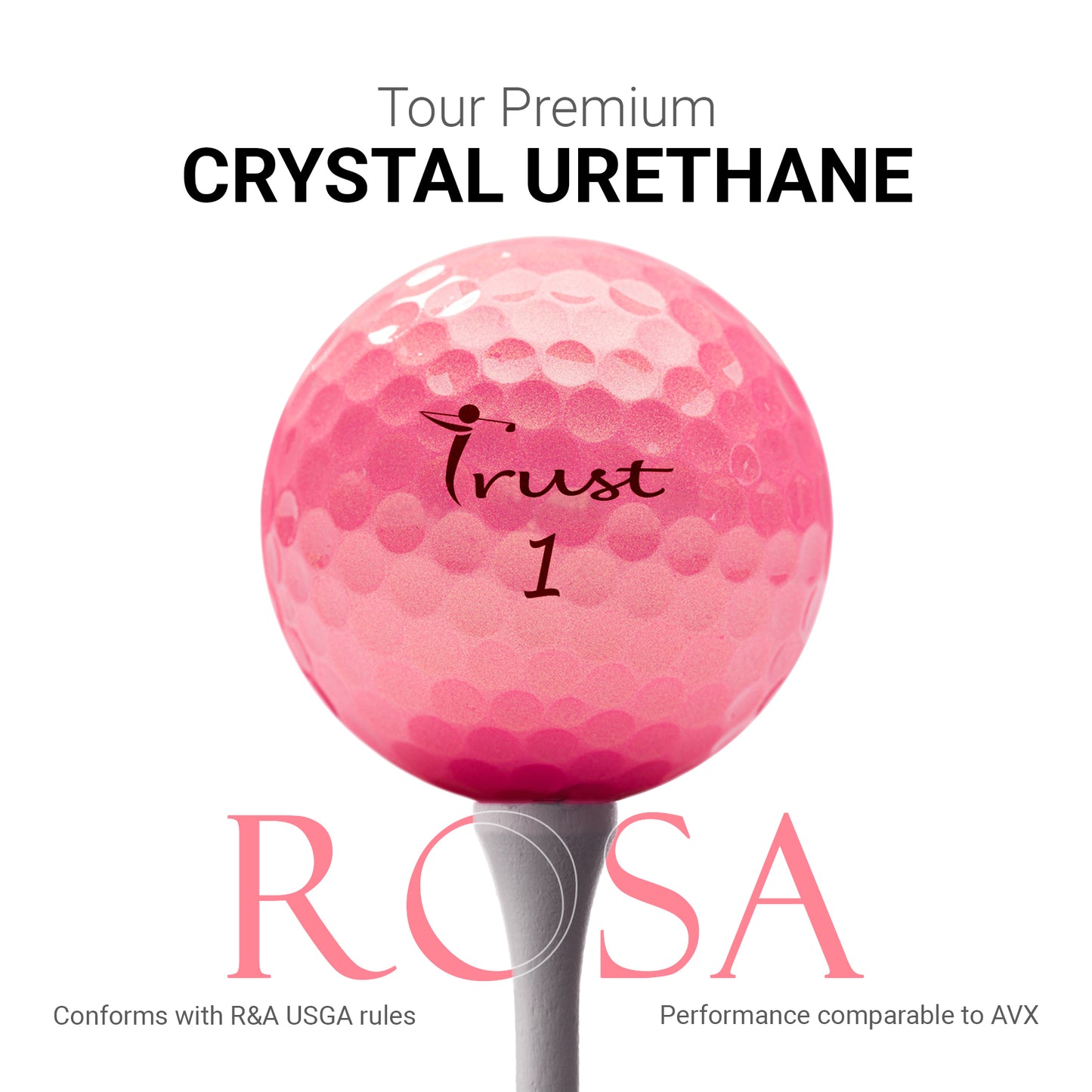 K9 Rosa Crystal Urethane Golf Ball - Golden Pink