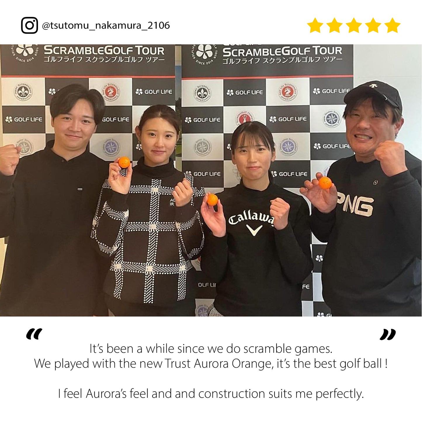 K9 Aurora Crystal Urethane Golf Ball - Bright Orange