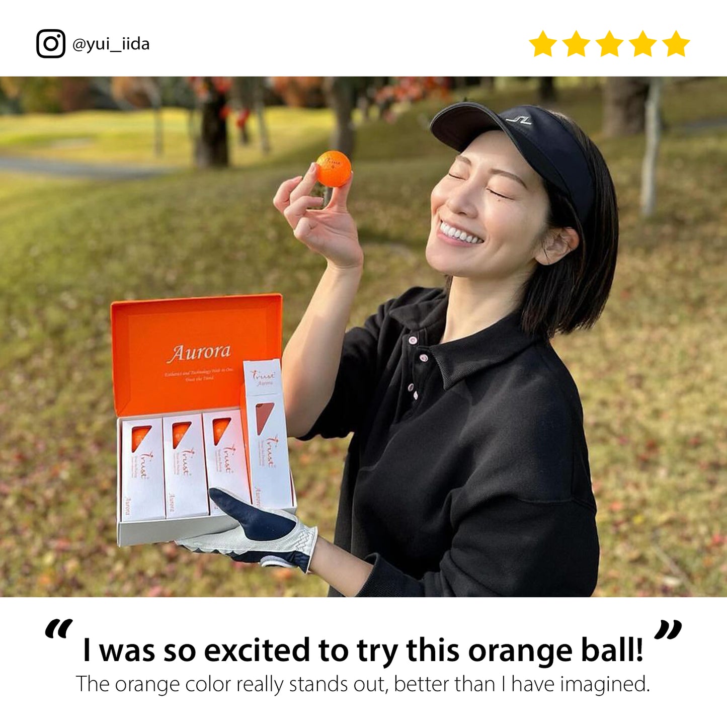 K9 Aurora Crystal Urethane Golf Ball - Bright Orange